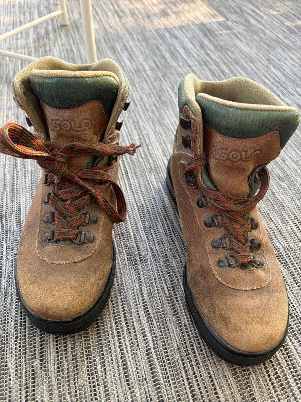 Asolo Vibram Joint Project Hiking Boots Brown Leather VTG 38 Gorpcore US 6.5